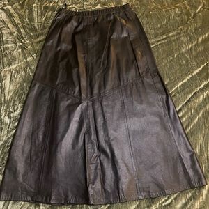 🖤 Avanti Vintage Leather Skirt Midi